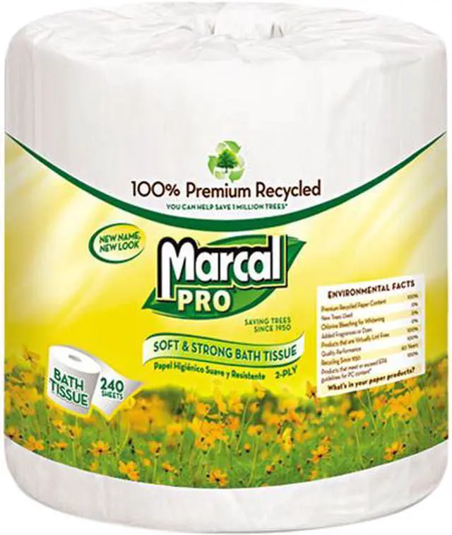 Main image of MarcalPro 3001 100% Premium Recycled Bathroom Tissue, 48 Rolls/Carton