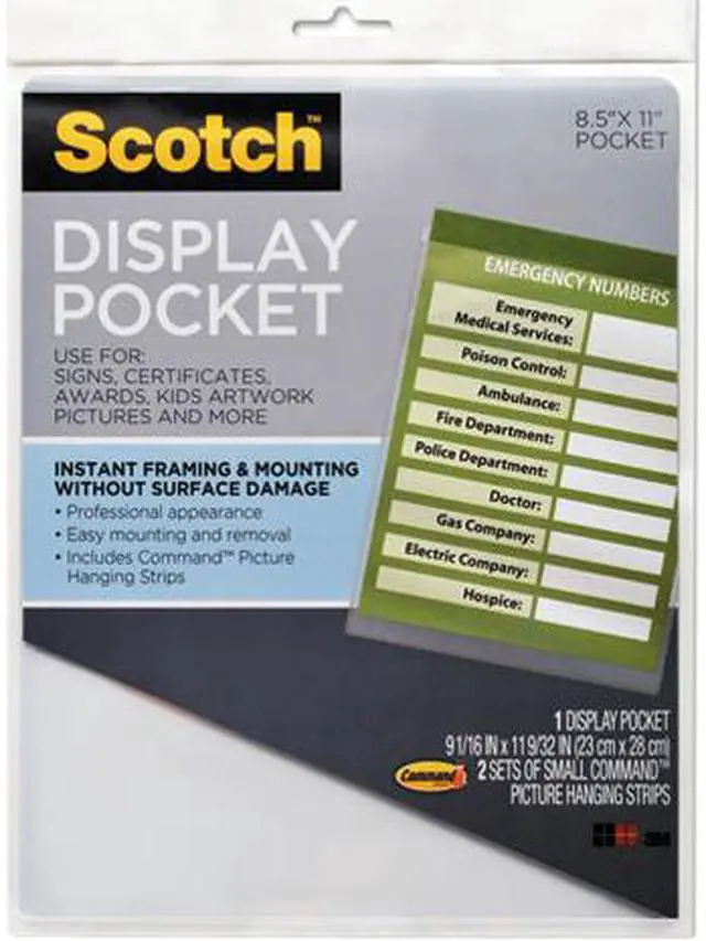 Main image of Scotch WL854C Display Pocket, Removable Interlocking Fasteners, Plastic, 8-1/2 x 11, Clear