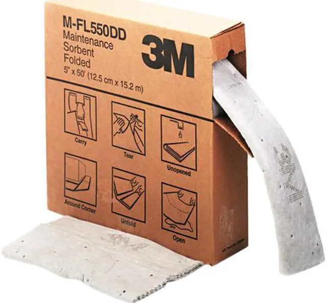 Main image of 3M M-FL550DD Folded High Capacity Perforated Maintenance Sorbent, 5" x 50 ft.