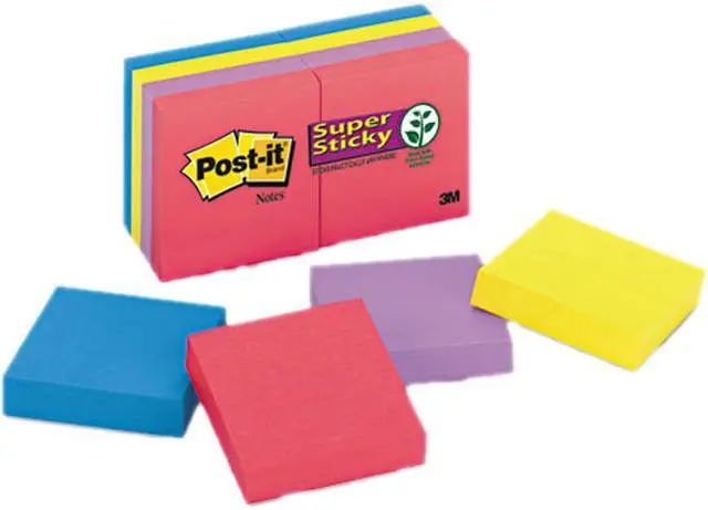 Main image of Post-it Notes Super Sticky 622-8SSAU Pads in Jewel Pop Colors, Ninety 2 x 2 Sheets, 8 Pads/Pack