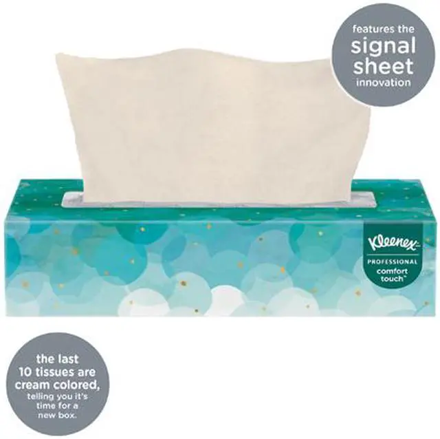 Alt view image 2 of 3 - Kleenex Professional Facial Tissue for Business (21400), Flat Tissue Boxes, 100 Tissues / Box  single box