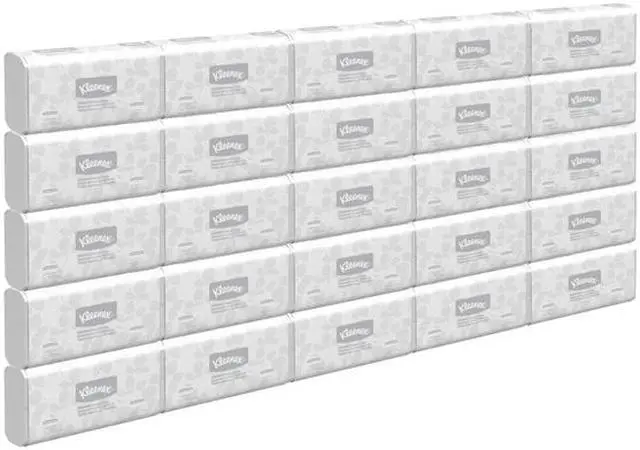 Alt view image 5 of 6 - Kleenex Premium Folded Paper Towels (13253) with Fast-Drying Absorbency Pockets, White, 25 Packs / Case, 120 Trifold Towels / Pack, 3,000 Towels / Case