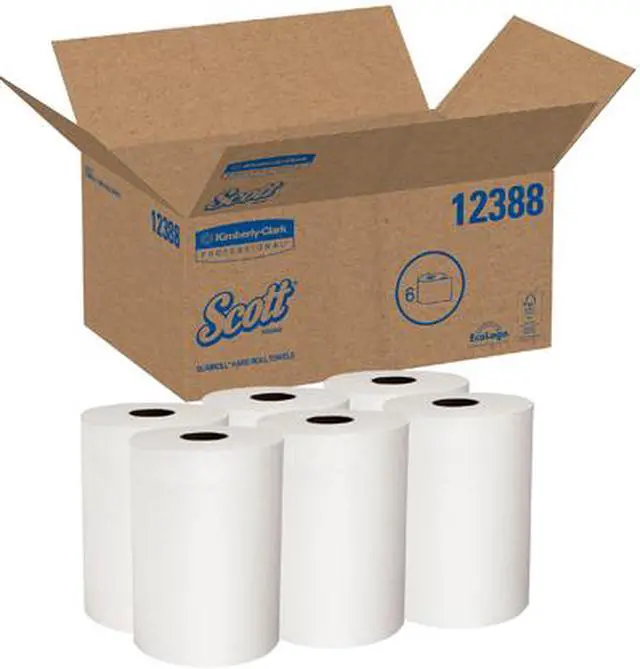 Alt view image 4 of 5 - Scott Control Slimroll Hard Roll Paper Towels (12388) with Fast-Drying Absorbency Pockets, White, 6 Rolls / Case, 580' / Roll