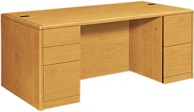 Main image of HON 10700 Double Pedestal Desk w/Full-Height Pedestals, 72w x 36d x 29-1/2h, Harvest