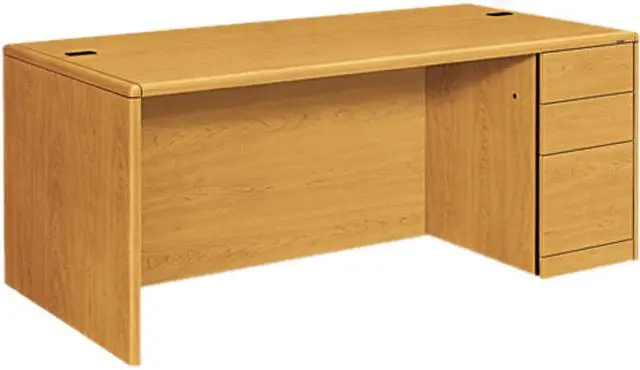 Main image of HON 10700 Single Pedestal Desk, Full-Right Pedestal, 72w x 36d x 29-1/2h, Harvest