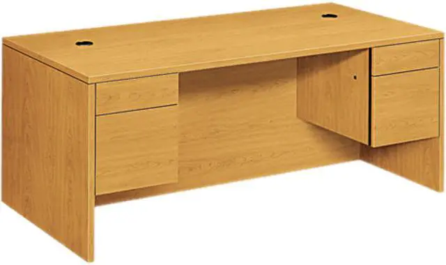 Main image of HON 10593CC 10500 Series 3/4-Height Double Pedestal Desk, 72w x 36d x 29-1/2h, Harvest