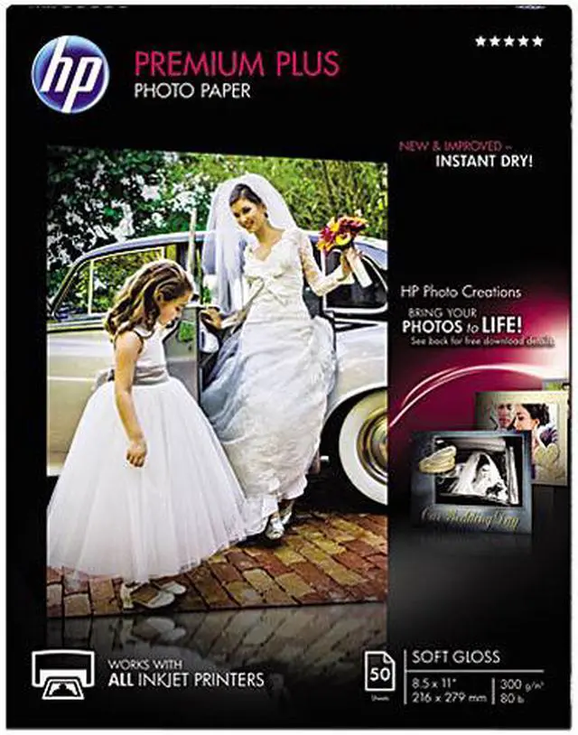 Main image of Hewlett-Packard CR667A Premium Plus Photo Paper, 80 lbs., Soft-Gloss, 8-1/2 x 11, 50 Sheets/Pack
