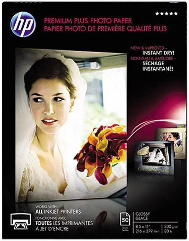 Main image of Hewlett-Packard CR664A Premium Plus Photo Paper, 80 lbs., Glossy, 8-1/2 x 11, 50 Sheets/Pack