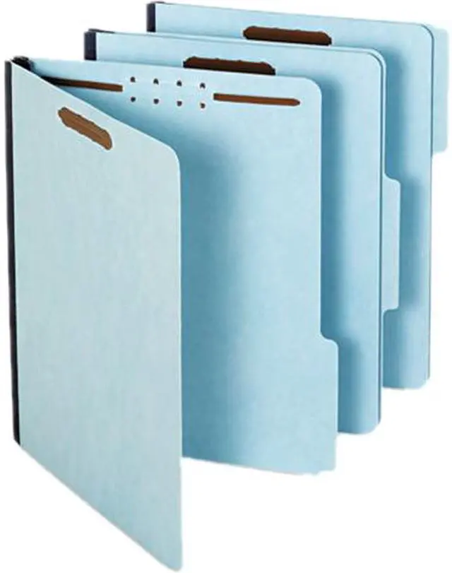 Main image of Globe-Weis 61542 Folders, Two Inch Expansion, Two Fasteners, 1/3 Cut, Letter, Light Blue, 25/Box