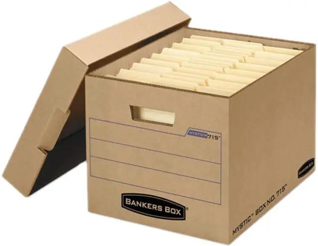 Main image of Bankers Box 7150001 Filing Storage Box with Locking Lid, Letter/Legal, Kraft, 25/Carton