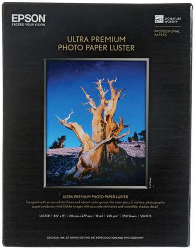 Main image of Epson America S041913 Ultra Premium Photo Paper, Luster, 8-1/2 x 11, 250 Sheets/Pack