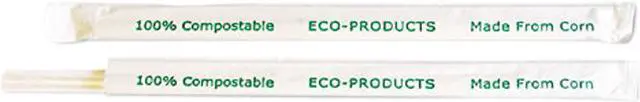 Main image of Eco-Products EP-ST770 Compostable Straws, 7 3/4", Corn Plastic, Clear, 9600/Carton