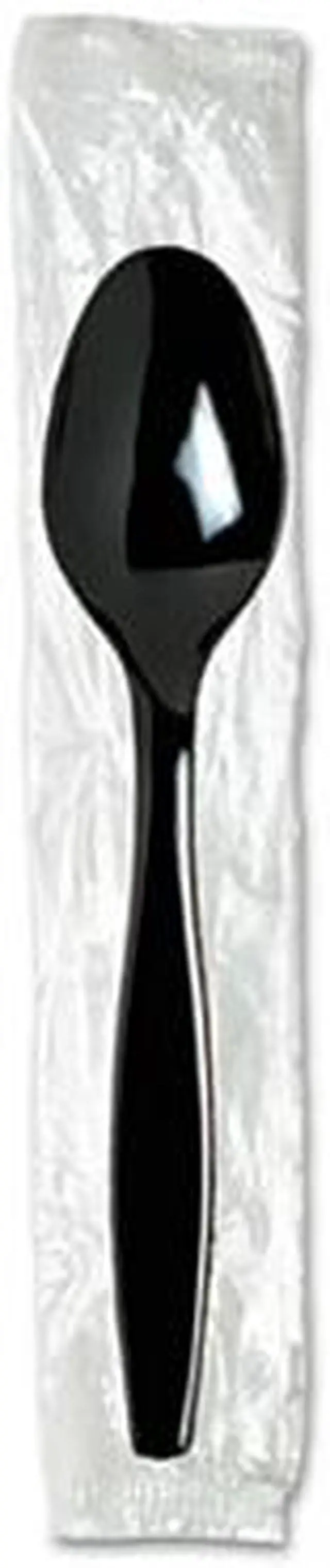 Alt view image 2 of 2 - Individually Wrapped Teaspoons Plastic Black 1000/Carton