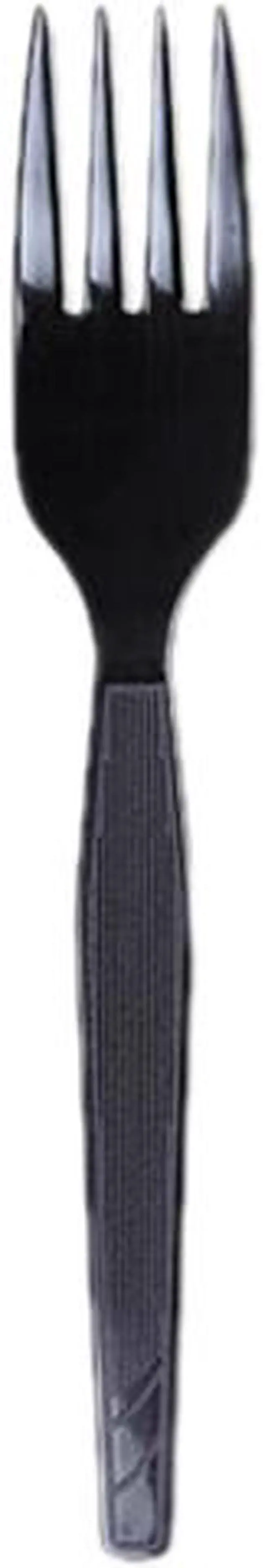 Main image of Dixie FM517 Plastic Tableware, Heavy Mediumweight Forks, Black, 1000/Carton