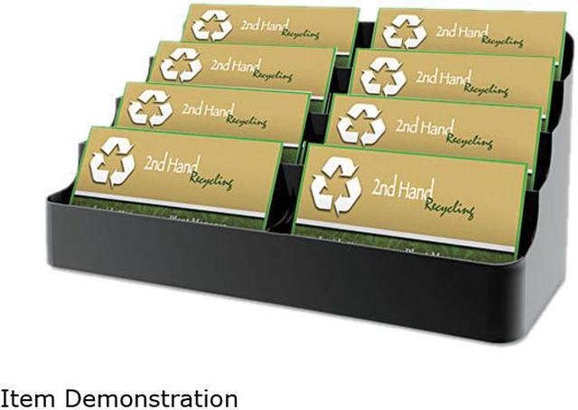 Main image of Deflect-o 90804 Recycled Business Card Holder, Holds 450 2 x 3 1/2 Cards, Eight-Pocket, Black