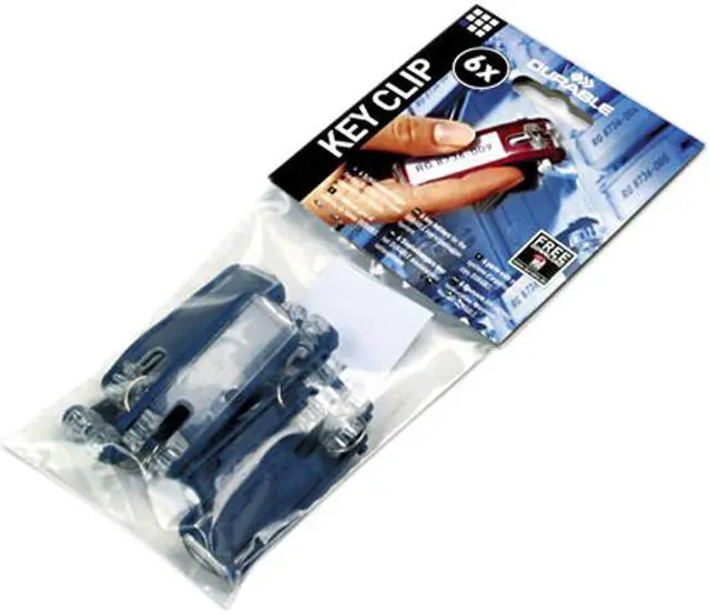 Main image of Durable 1957-07 Key Tags for Locking Key Cabinets, Plastic, 1-1/8 x 2-3/4, Blue, 6/Pack