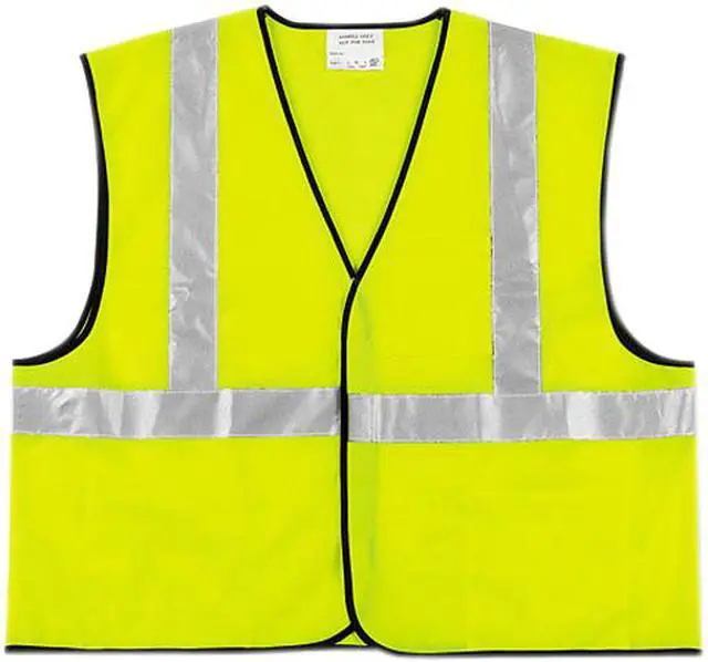 Main image of MCR Safety VCL2SLXL2 Class 2 Safety Vest, Fluorescent Lime w/Silver Stripe, Polyester, 2X