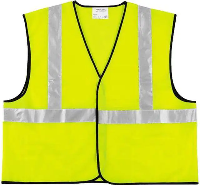 Main image of MCR Safety VCL2SLL Class 2 Safety Vest, Fluorescent Lime w/Silver Stripe, Polyester, Large
