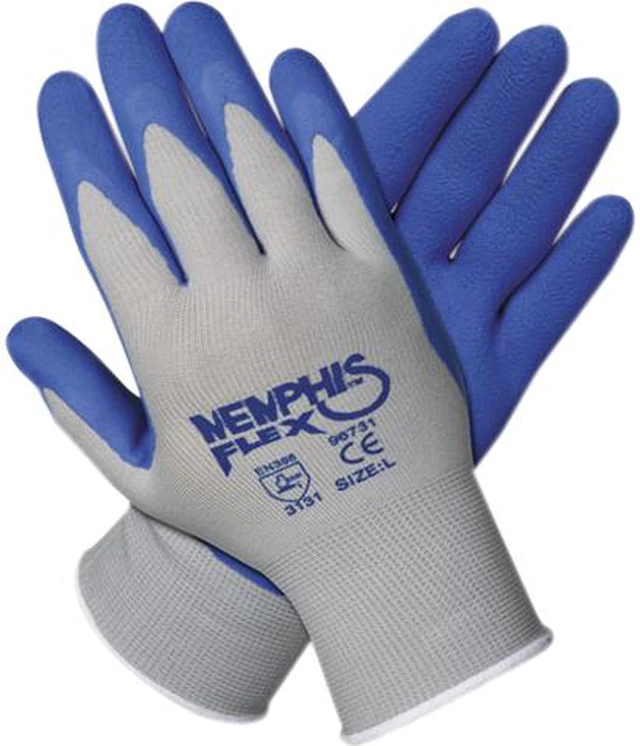 Main image of Memphis 96731XL Memphis Flex Seamless Nylon Knit Gloves, Extra Large, Blue/Gray, 1 Pair