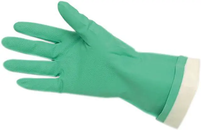 Main image of Memphis CRW5319E - Flock-Lined Nitrile Gloves, Green, 12 Pairs