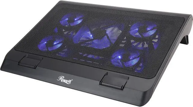 Main image of Rosewill Laptop Cooling Pad, Gaming Laptop Cooler for 12-17 Inch Laptops, 5 Quiet Fans Blue LED Light, Adjustable Angles, Wind Speed Control, 2 USB Ports - (RWNB17A)