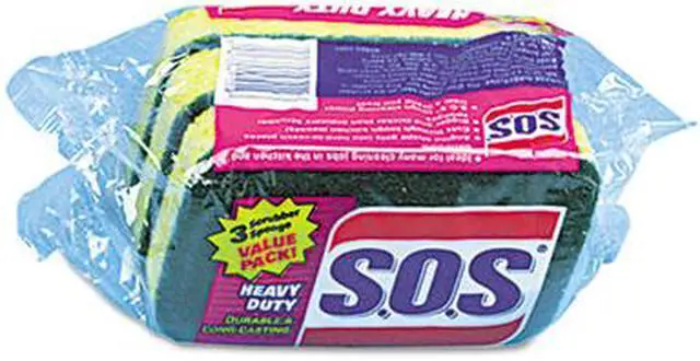 Main image of Clorox 91029CT S.O.S Heavy-Duty Scrubber Sponge, 3 x 5-1/4, 1" Thick, 24/Carton