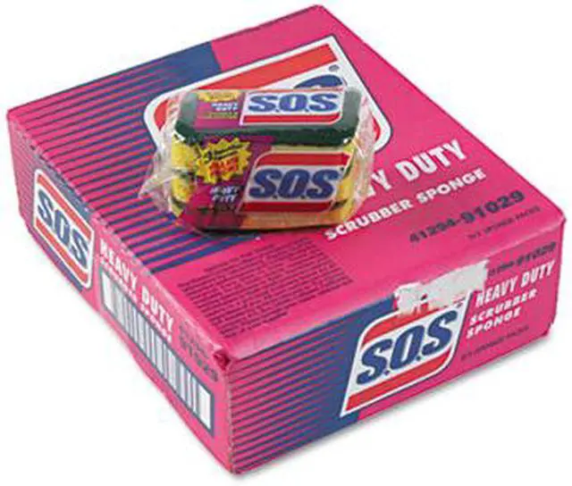 Alt view image 2 of 6 - Clorox 91029CT S.O.S Heavy-Duty Scrubber Sponge, 3 x 5-1/4, 1" Thick, 24/Carton