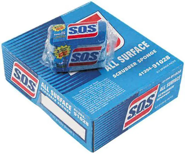 Alt view image 2 of 2 - Clorox 91028CT S.O.S All-Surface Scrubbing Sponge, 3 x 5-1/4, 1" Thick, 24/Carton