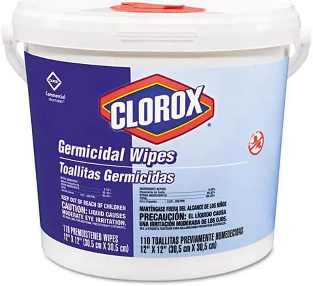 Alt view image 2 of 2 - Clorox 30358 Germicidal Wipes, 12 x 12, White, 110/Canister