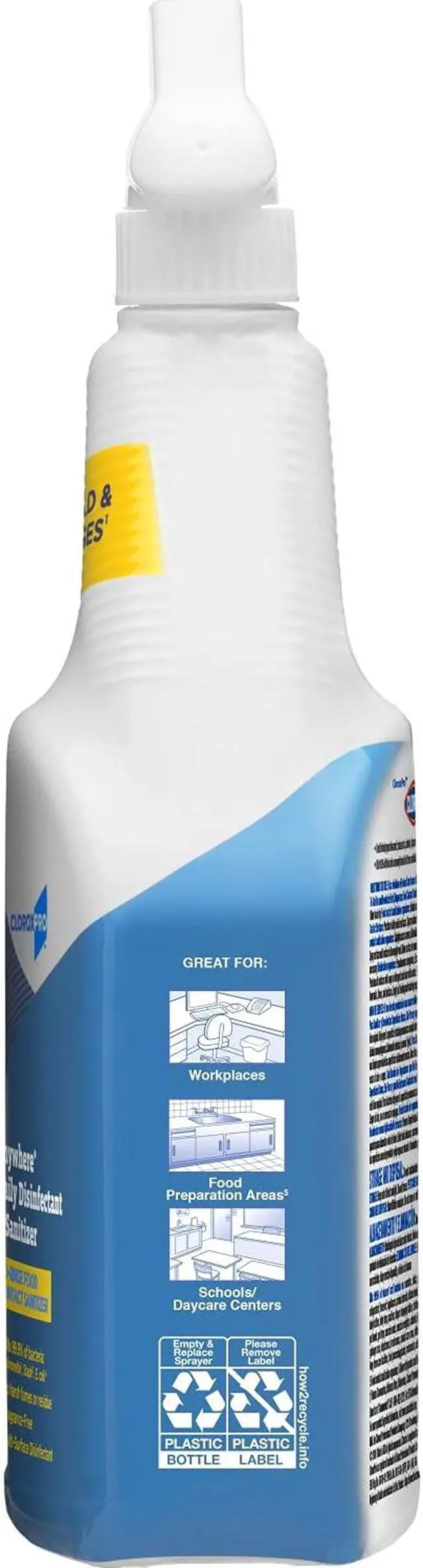 Alt view image 4 of 13 - Clorox 01698CT Anywhere Sanitizing Spray, EPA-Approved, 32 oz Bottle, 12/Carton