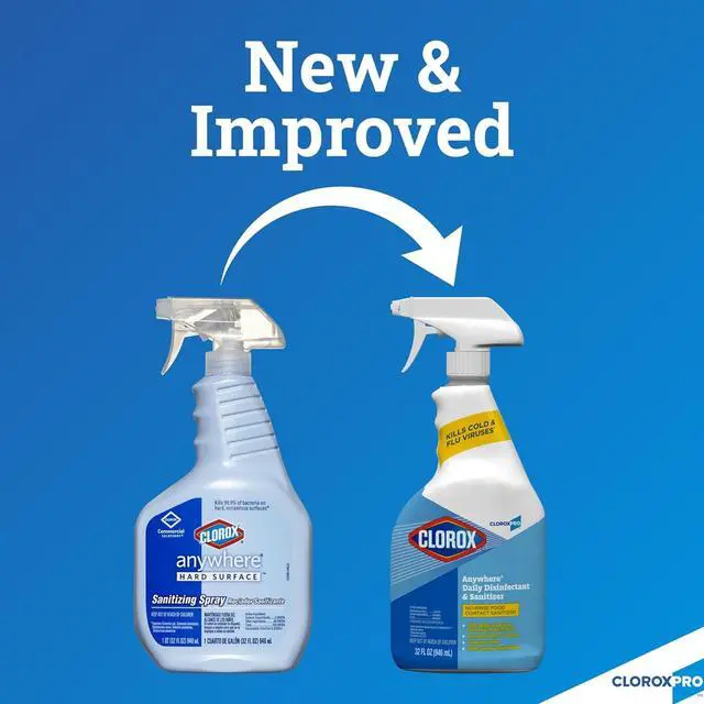 Alt view image 2 of 13 - Clorox 01698CT Anywhere Sanitizing Spray, EPA-Approved, 32 oz Bottle, 12/Carton