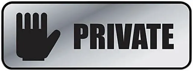 Main image of COSCO 098210 Brushed Metal Office Sign, Private, 9 x 3, Silver