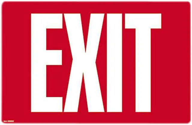 Main image of COSCO 098052 Glow-in-the-Dark Safety Sign, Exit, 12 x 8, Red