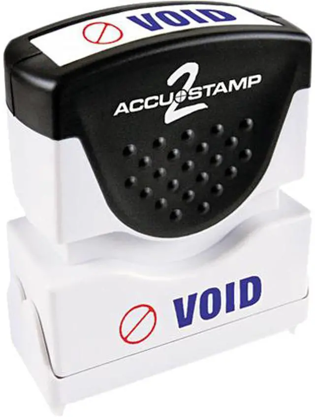 Main image of Accustamp2 035539 Accustamp2 Shutter Stamp with Microban, Red/Blue, VOID, 1 5/8 x 1/2