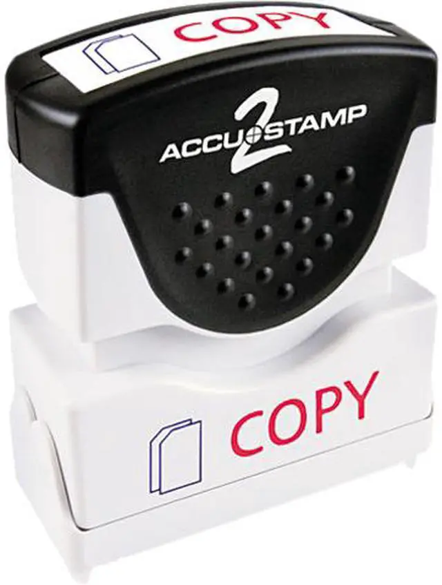 Main image of Accustamp2 035532 Accustamp2 Shutter Stamp with Microban, Red/Blue, COPY, 1 5/8 x 1/2