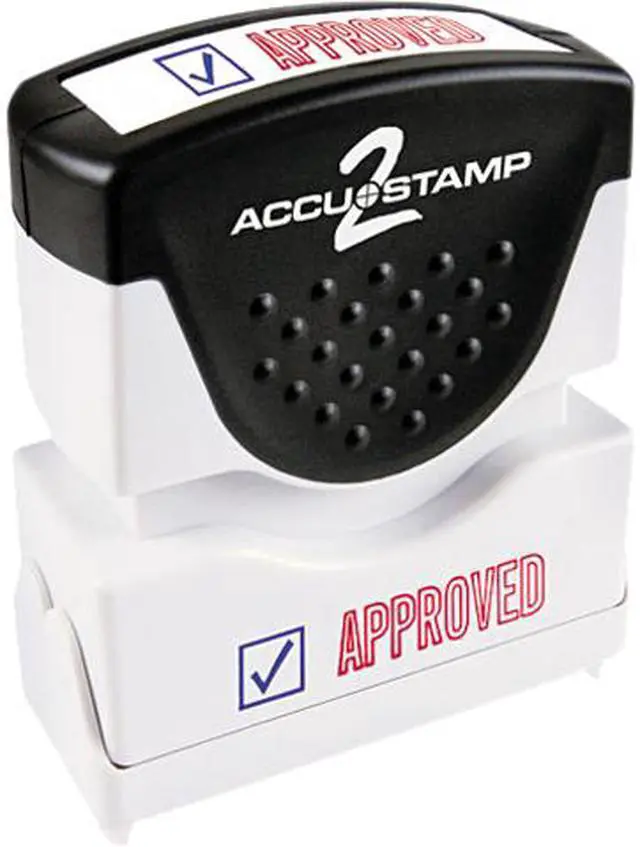 Main image of Accustamp2 035525 Accustamp2 Shutter Stamp with Microban, Red/Blue, APPROVED, 1 5/8 x 1/2