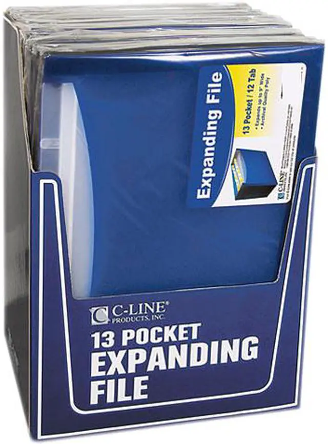 Main image of C-line 48235 13-Pocket Expanding File, Nine Inch Expansion, Letter, Blue