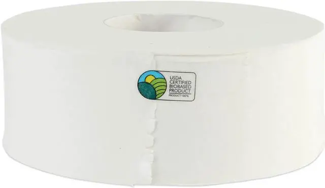 Main image of Boardwalk 6100 JRT Bath Tissue, Jumbo, Two-Ply, White, 1000 Feet/Roll, 12 Rolls/Carton