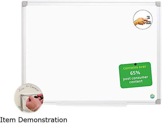 Main image of Bi-Silque MA0300790 Easy Clean Melamine Board, 24.00" x 36.00", Aluminum Frame
