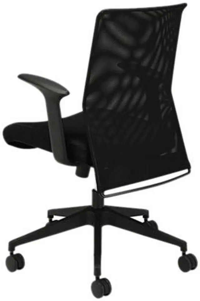 Alt view image 10 of 11 - HON Wave Mesh High-Back Task Chair, with Height-Adjustable Arms, in Black (HVL702)