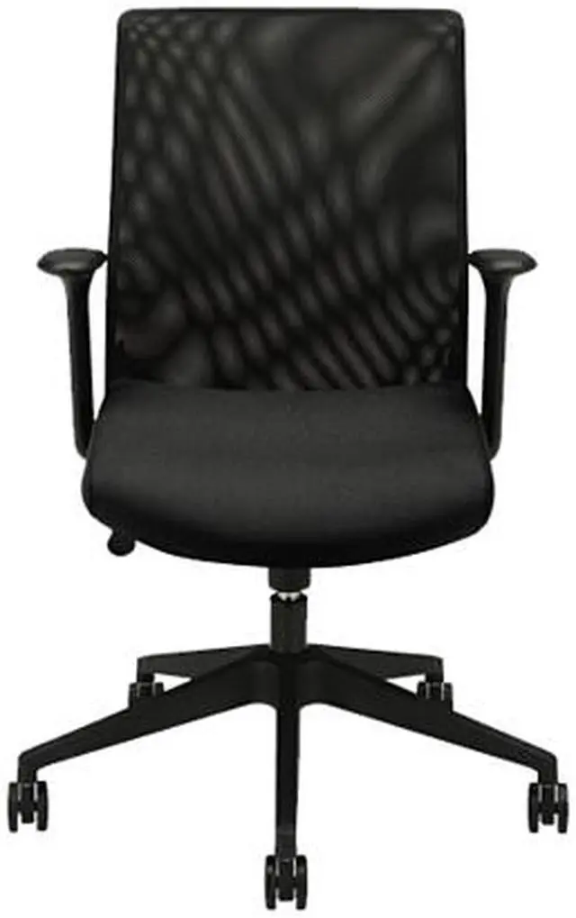 Alt view image 7 of 11 - HON Wave Mesh High-Back Task Chair, with Height-Adjustable Arms, in Black (HVL702)