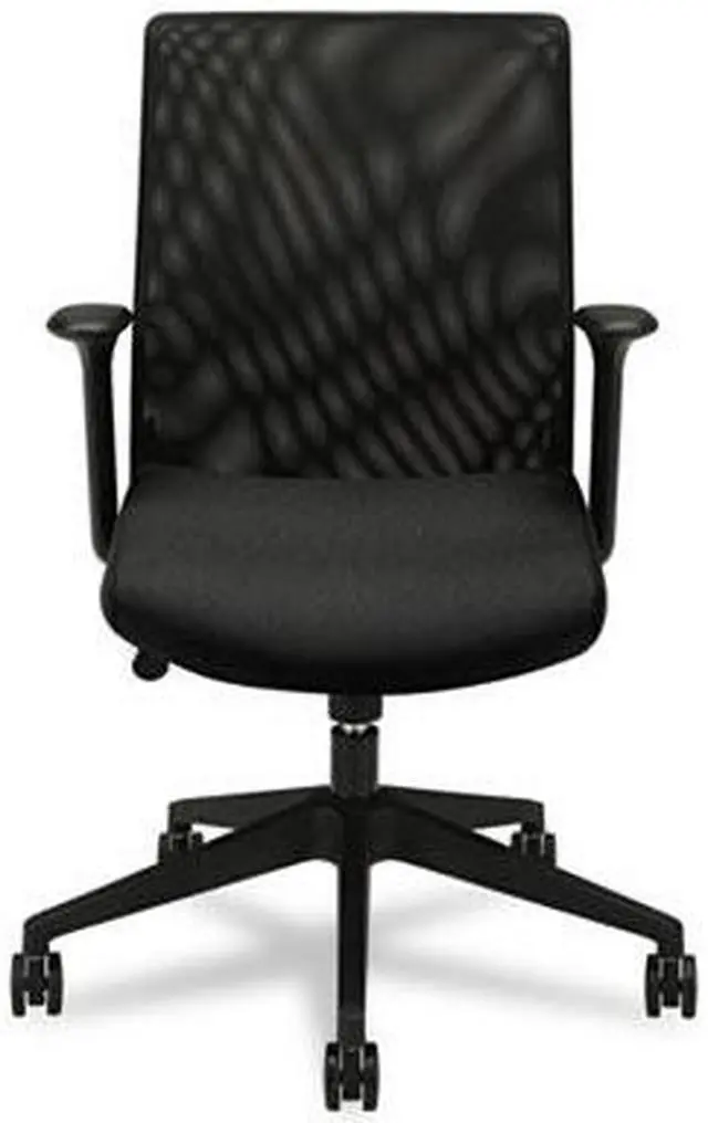 Alt view image 5 of 11 - HON Wave Mesh High-Back Task Chair, with Height-Adjustable Arms, in Black (HVL702)