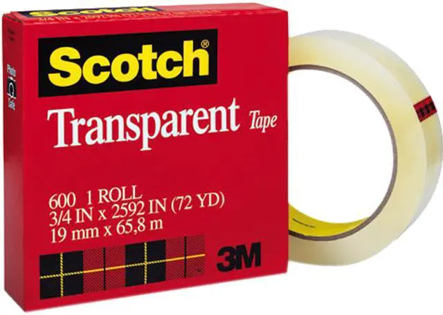 Main image of Scotch 600342592 Transparent Glossy Tape, 3/4" x 72 yards, 3" Core, Clear