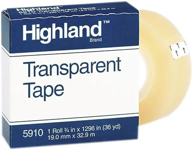 Main image of Highland 5910-3/41296 Transparent Tape, 3/4" x 1296", 1" Core, Clear