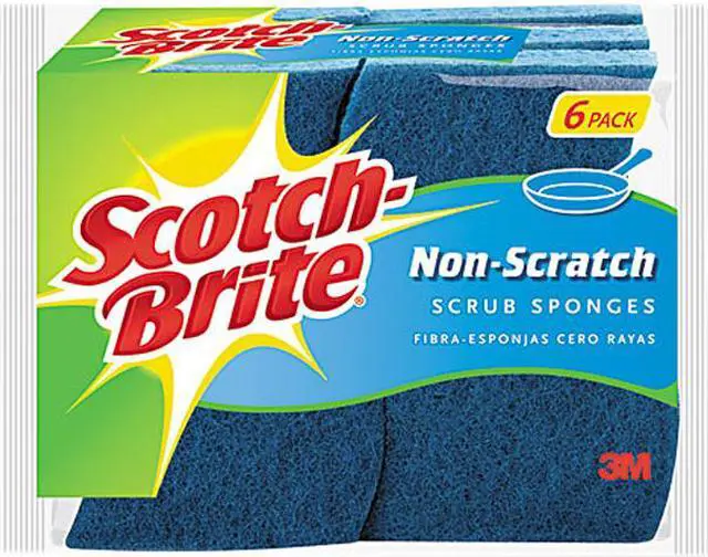 Main image of Scotch-Brite 526 No Scratch Multi-Purpose Scrub Sponge, 4 2/5 x 2 3/5", Blue, 6/Pack