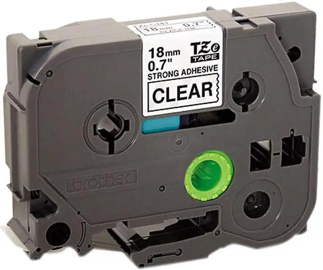 Main image of Brother TZES141 P-touch Laminated Tape, 18mm (0.7") Black on Clear Tape with Extra Strength Adhesive 8m (26.2 ft)