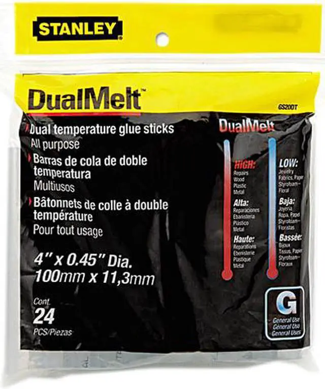 Main image of Stanley-Bostitch GS20DT Dual Temperature Glue Sticks, 4 in Stick, 24/Pack