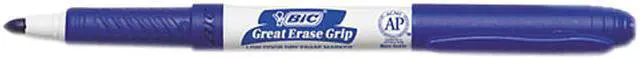 Main image of BIC GDE11-BE Great Erase Grip Dry Erase Markers, Fine Point, Blue, Dozen