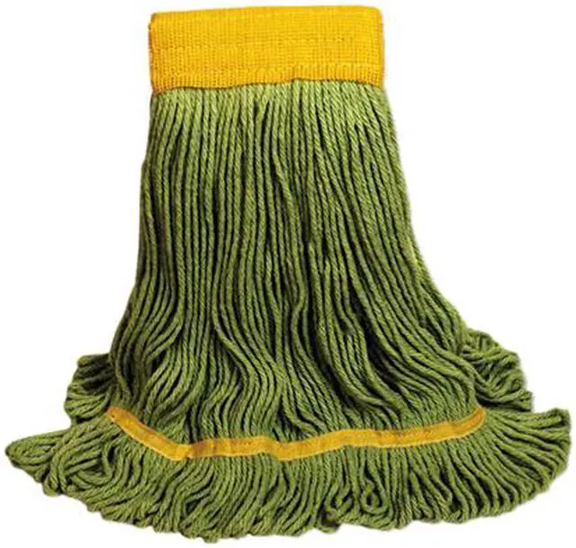Alt view image 2 of 2 - UNISAN 1200L EcoMop Looped-End Mop Head, Recycled Fibers, Large Size, Green