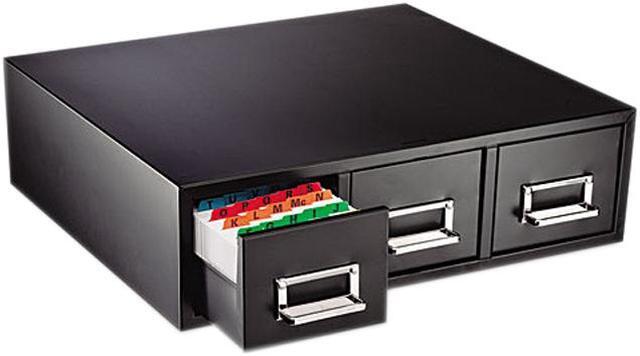 Main image of STEELMASTER by MMF Industries 263F3516TBLA Drawer Card Cabinet Holds 4,500 3 x 5 cards, 19 7/8 x 18 1/8 x 7